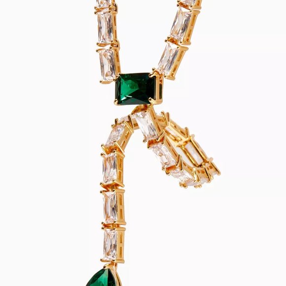 $420 Crystal Haze Boa chain x Rawda Sirius Lariat Necklace in 18kt Gold-plating - Picture 3 of 6